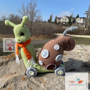 Sebastian the Snail Amigurumi Crochet Pattern - PDF Download - Snail House Plush Toy Design - Crochet Snail Pattern for Amigurumi Lovers