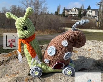 Sebastian the Snail Amigurumi Crochet Pattern - PDF Download - Snail House Plush Toy Design - Crochet Snail Pattern for Amigurumi Lovers