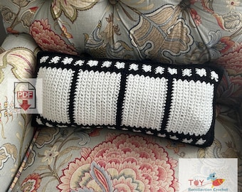 Film Strip Tapestry Crochet Pillow or Market Bag Pattern - Beginner PDF - Movie Lovers Cushion Design - Crochet Pillow