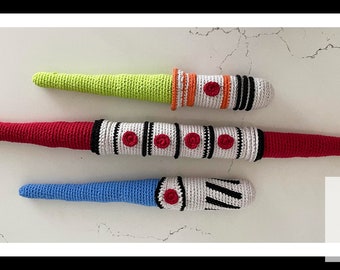 Laser Swords Crochet Pattern / Beginner / PDF Crochet Pattern / Space Sabers Pattern for kids Cosplay Dress Up