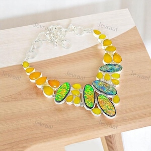 Handmade Triplet Fire Opal Necklace – 925 Silver Plated Jewelry, 18” Chain, Vibrant Fire Opal Gemstone Pendant, Unique Gift for Women