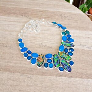 Triplet Fire Opal Gemstone Necklace – 925 Silver Plated Handmade Jewelry, 18 Inch Chain, Gorgeous Fire Opal Pendant, Gift for Women