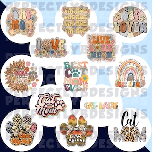 Cat Mom Grab Bag | Circle Cardstock Cutouts | Freshie Cardstock | Cat Mama | Fur Mama | Love my Cat | Pets are the Best | Fur Babies