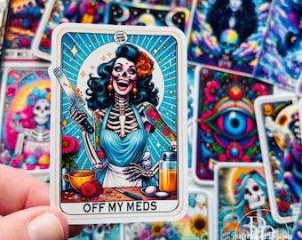Tarot Card Stickers | Tarot Stickers | Funny Tarot Stickers | Laptop Sticker | Kindle Stickers | Sticker Book | Journal Stickers