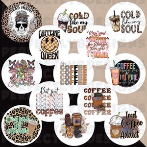 Coffee Grab Bag | Dead Inside but Caffeinated | Circle Cardstock Cutouts | Car Freshies | Coffee Life | Cold Like My Soul | But First Coffee