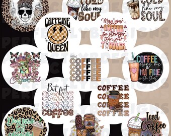 Coffee Grab Bag | Dead Inside but Caffeinated | Circle Cardstock Cutouts | Car Freshies | Coffee Life | Cold Like My Soul | But First Coffee