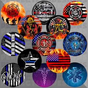 First Responder Grab Bag | Circle Cardstock Cutouts | Freshie Cardstock | Back the Blue | Firefighter | Police | EMT | Dispatcher