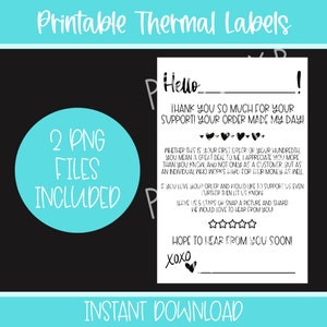 PNG File Download | Thank You For Your Order Labels  | 4x6 Thermal Label | Customer Thank You Thermal Label | Thank You Thermal Label File