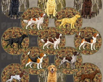 Manly Grab Bag | Circle Cardstock Cutouts | Car Freshies | Freshie Cardstock | Dog with camo background | Manly Freshies