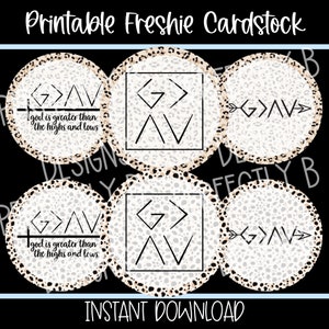 PNG File Download | Freshie Cardstock | Freshie Circles | Printable Cardstock | Car Freshie Cardstock | Instant Download | God is Greater