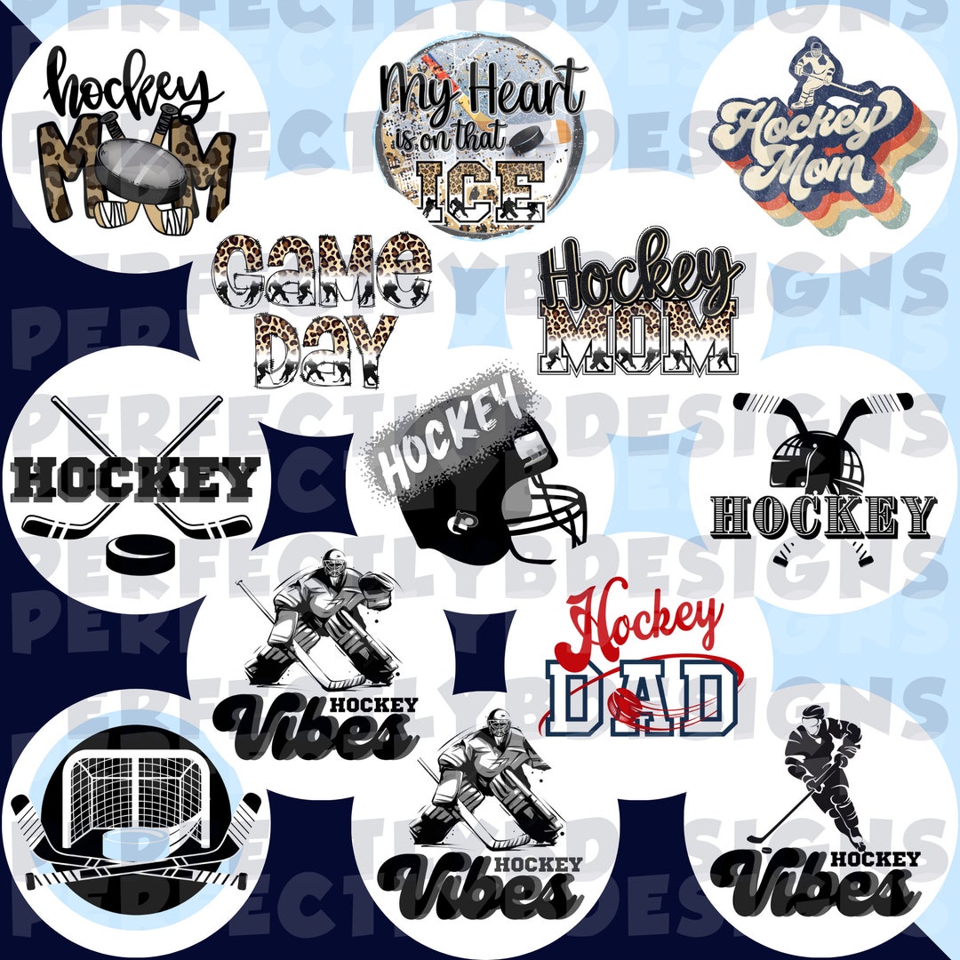 Hockey Grab Bag Circle Cardstock Cutouts Ice Hockey Hockey Mom Hockey