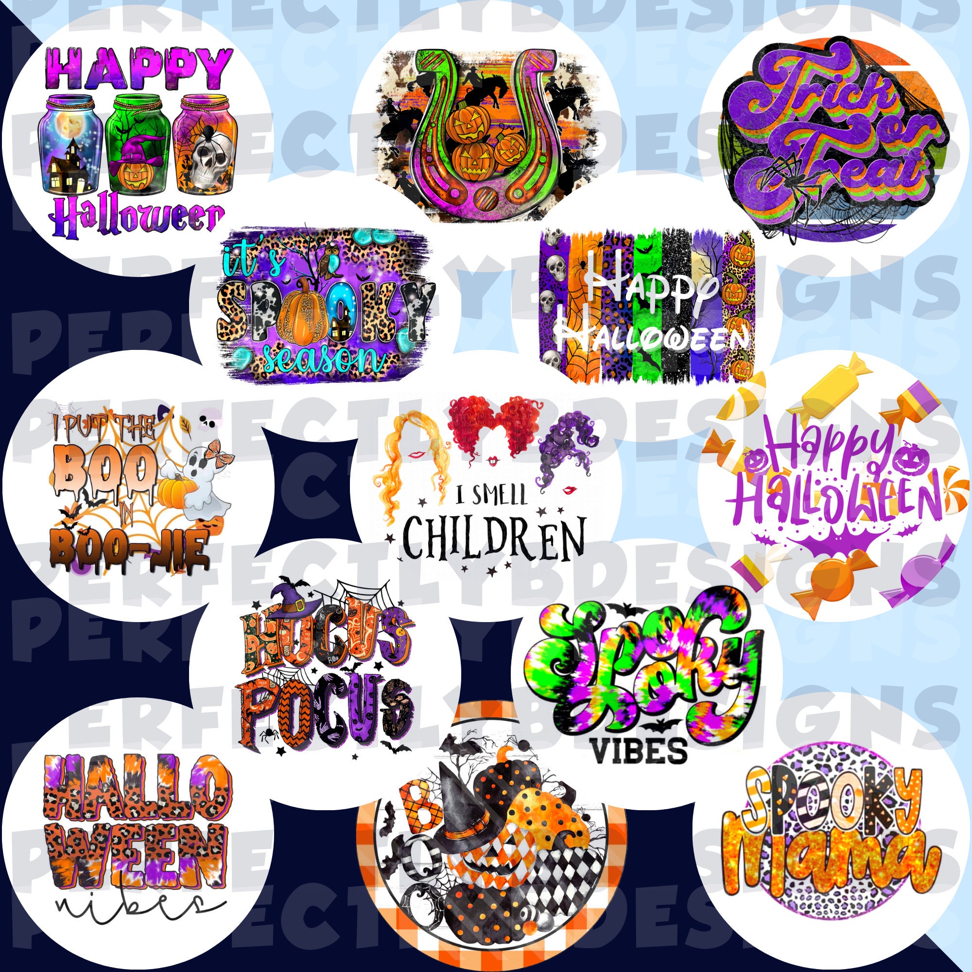 Fall/Halloween Freshie Cardstock Cutouts Rounds Random Mix