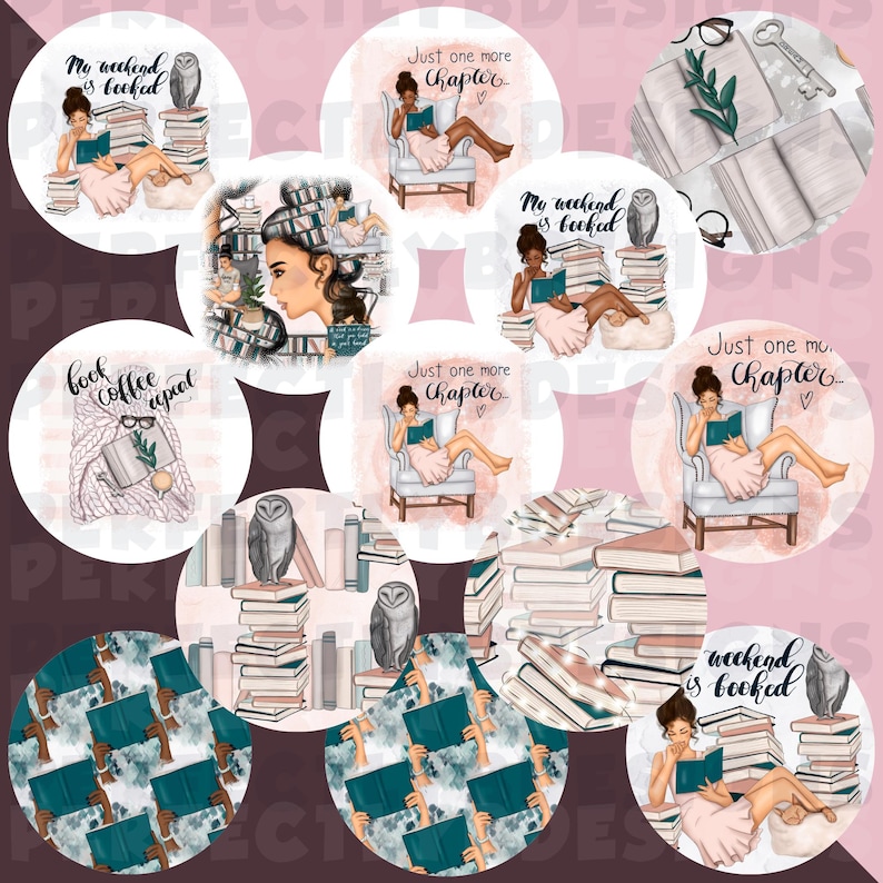 Book Lover | BookTok | Books | Just One More Chapter | Book Girlie | Fantasy | Freshie Cardstock | Grab Bag | Circle Cutouts | Book Freshies image 12