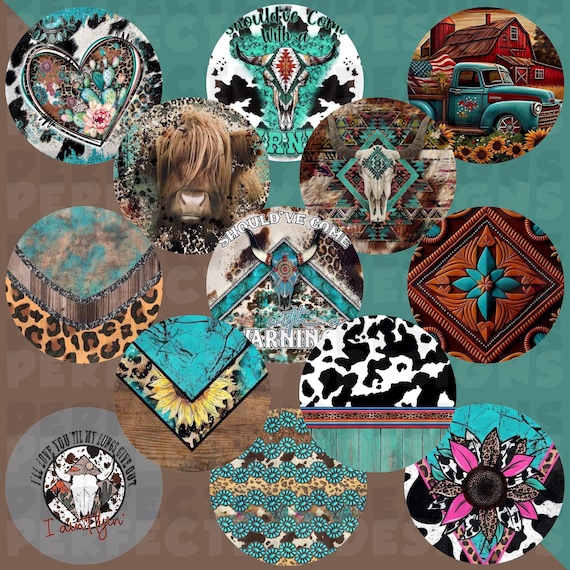 Western Grab Bag | Circle Cardstock Cutouts | Car Freshies | Freshie Cardstock | Western Designs | Country Cows | Howdy | Western Freshies