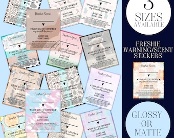Freshie Scent Stickers | Freshie Warning Stickers | Glossy Stickers | Matte Stickers | Car Freshies Warning Labels | Car Freshie Stickers