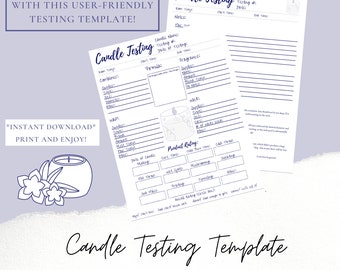 Editable Candle Testing Template, Candle Making Testing Sheet, Candle Making Cheat Sheet, Candle Business Guide, Candle Testing Printable