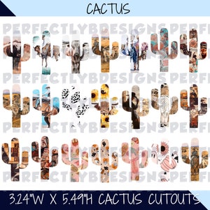 Cactus Cutouts Grab Bag | Freshie Cardstock | Car Freshies | Cactus Cutouts | Western Cactus Cutouts | 3.24"WX5.49H" Custom Cardstock