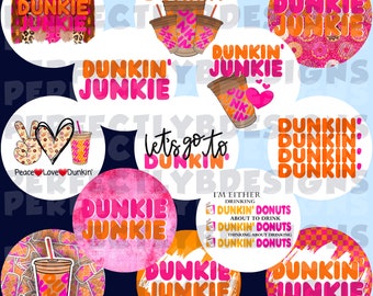 Dunkin&#39; Donuts | Cardstock Grab Bag | Dunkin&#39; Junkie | Dunkie Junkie | Donuts | Coffee | Circle Cutouts | Car Freshies | Freshie Cardstock