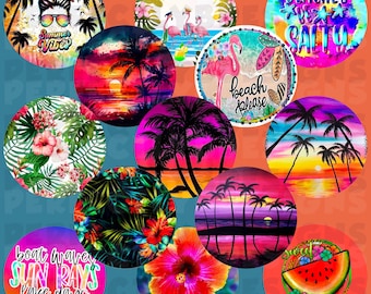 Beach Vibes Grab Bag | Circle Cardstock Cutouts | Car Freshies | Freshie Cardstock | Summer Vibes | Flip flops | Sweet Summertime