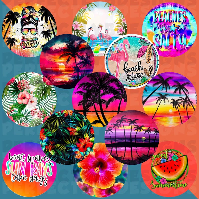 Beach Vibes Grab Bag | Circle Cardstock Cutouts | Car Freshies ...