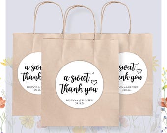 A Sweet Thank You Stickers | Sticker Sheets | Baby Shower Favors | Wedding Favors | Bridal Shower Favors | Party Favors