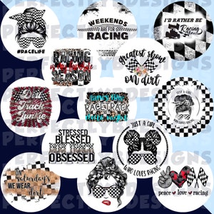Race Life Grab Bag | Circle Cardstock Cutouts | Freshie Cardstock | Dirt Track | Motorcross | Checkered Print | Racing is Life | Race Wife