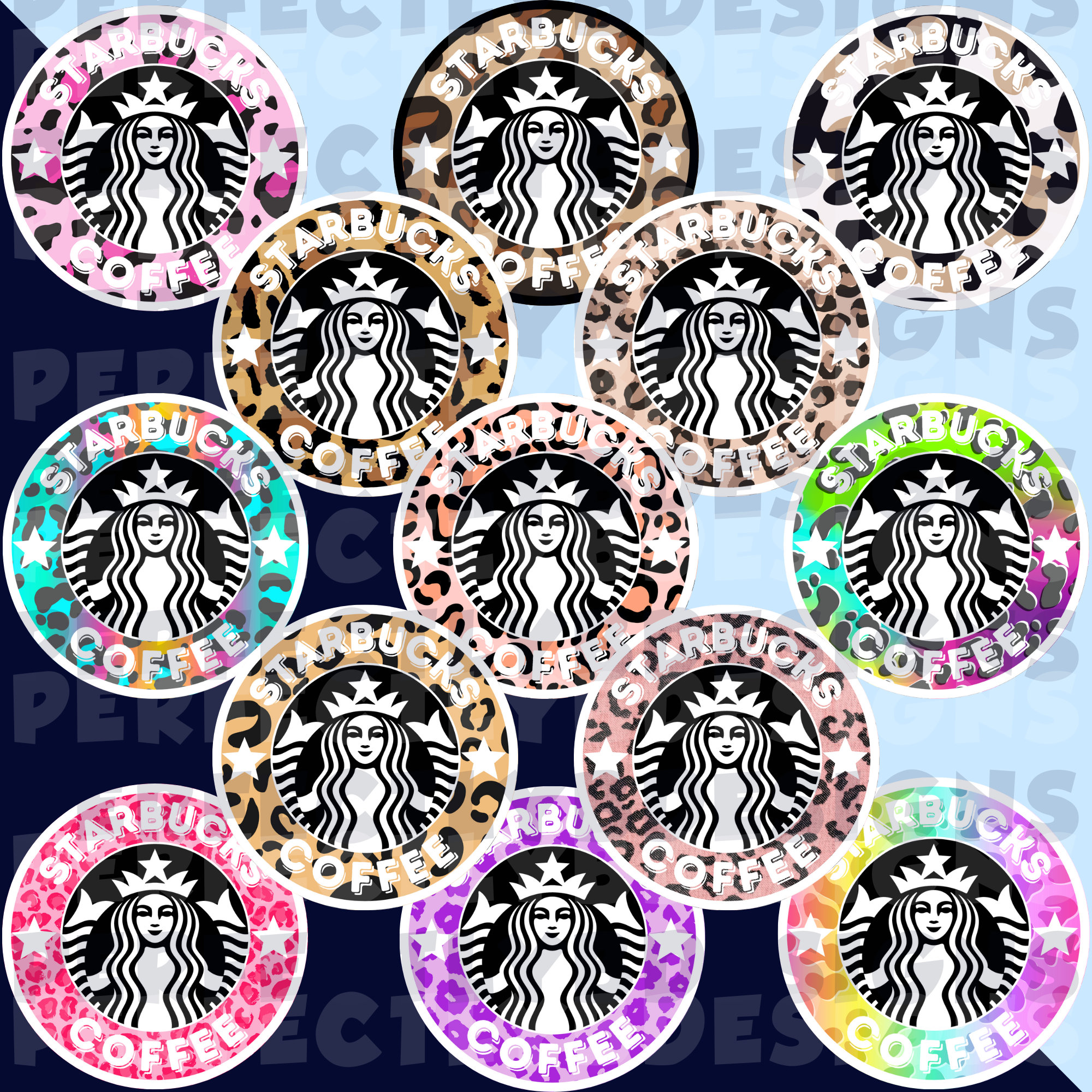 Starbucks | Cardstock Grab Bag | Circle Cardstock Cutouts | Car Freshies | Freshie Cardstock | Starbucks Coffee | Leopard Print