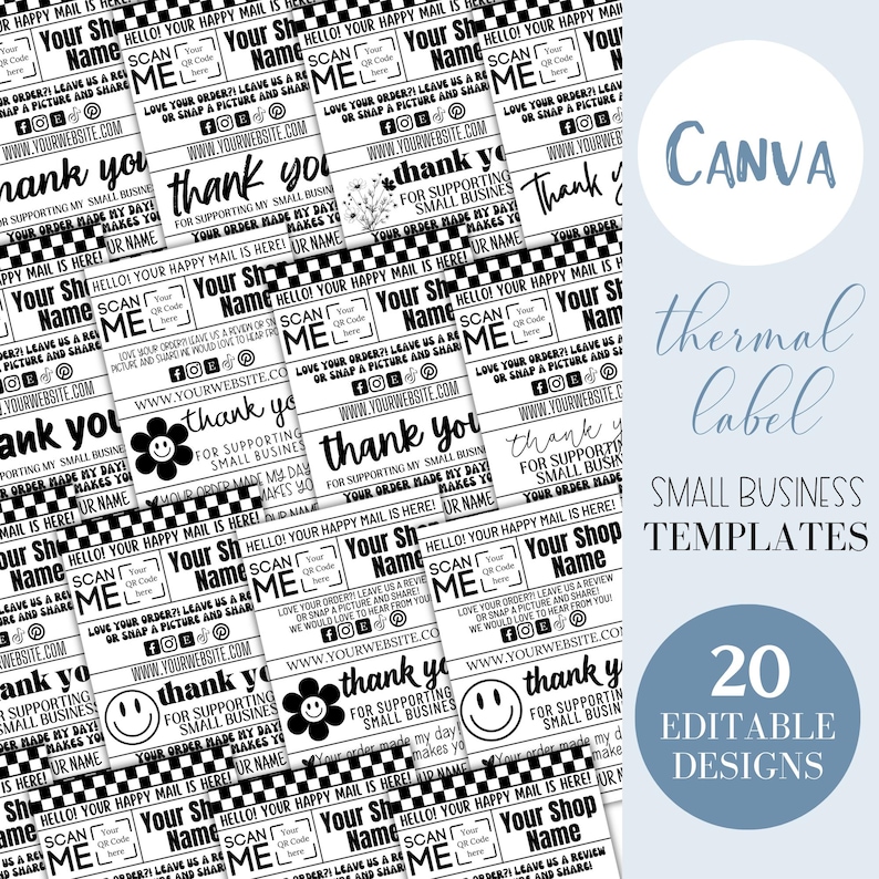 Editable Thermal Label | Thank You for Your Order Labels | 4x6 Labels ...
