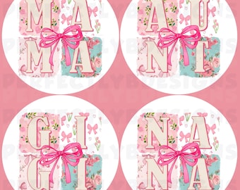 Bows Grab Bag | Circle Cardstock Cutouts | Freshie Cardstock | Mom Life | Mom Cardstock | Aunt Life | Nana Life | Gigi Life | Mama Life