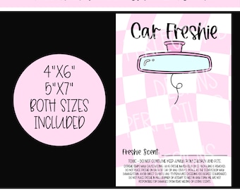 Descarga de archivos PNG / Inserciones de aroma Freshie / Inserciones de espejo de coche Freshie / Inserciones de instrucciones de cuidado y aroma Freshie / Inserciones retro Freshie