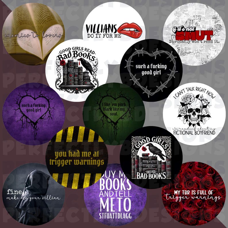 Book Lover | BookTok | Books | Just One More Chapter | Book Girlie | Fantasy | Freshie Cardstock | Grab Bag | Circle Cutouts | Book Freshies image 3