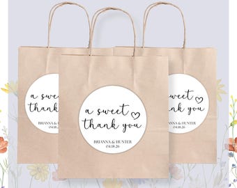 A Sweet Thank You Stickers | Sticker Sheets | Baby Shower Favors | Wedding Favors | Bridal Shower Favors | Party Favors