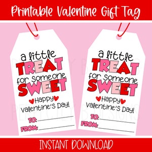 Téléchargement du fichier PDF | Étiquette-cadeau Saint-Valentin | Étiquette gourmande pour la Saint-Valentin | Étiquette de faveur pour l'école | Sacs à friandises | Cadeaux pour la classe | Etiquettes cadeaux imprimables