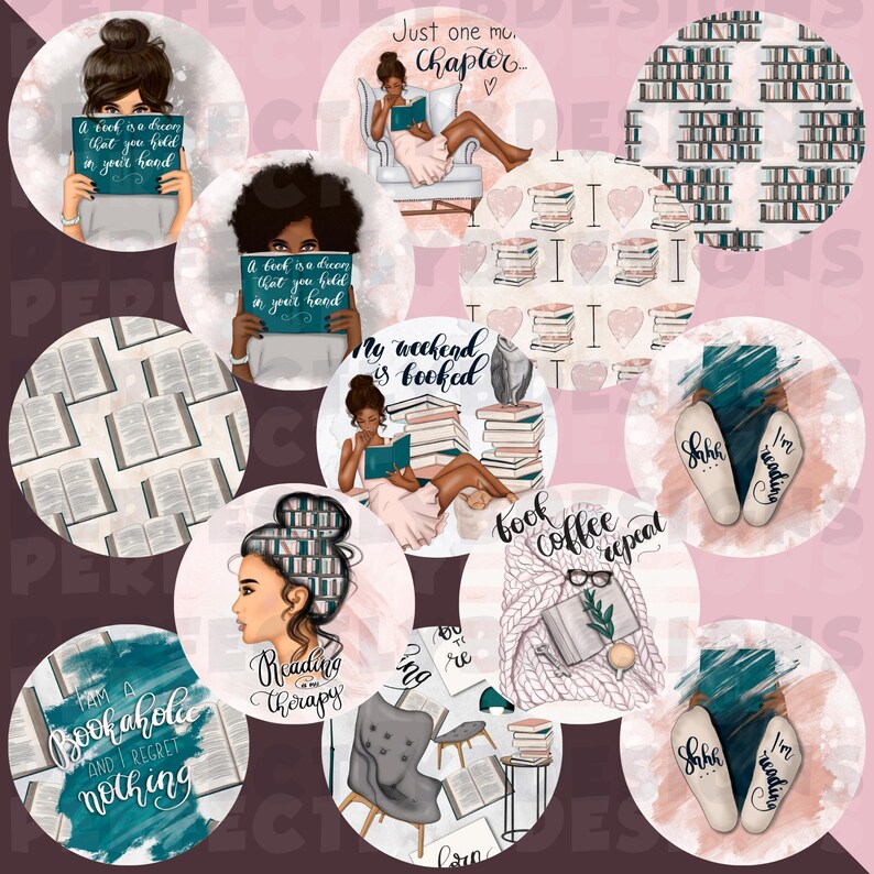 Book Lover | BookTok | Books | Just One More Chapter | Book Girlie | Fantasy | Freshie Cardstock | Grab Bag | Circle Cutouts | Book Freshies image 11