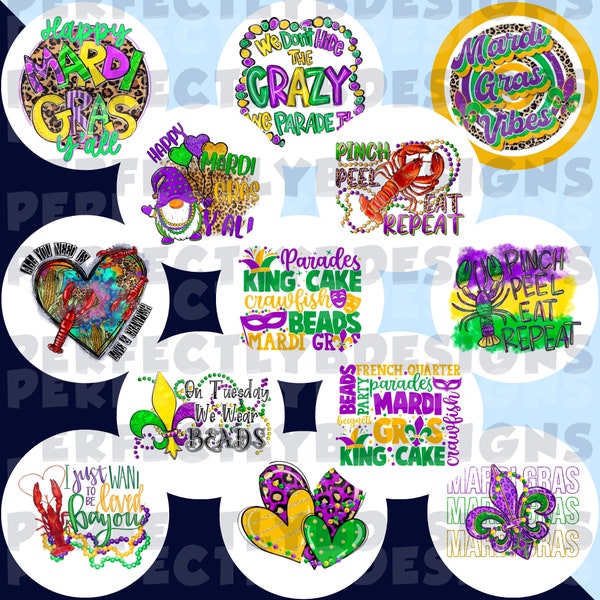 Mardi Gras Grab Bag | Circle Cardstock Cutouts | Car Freshies | Freshie Cardstock | Crawfish | Let the Good Times Roll