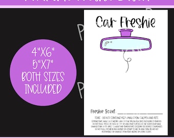 Descarga de archivos PNG / Inserciones de aroma Freshie / Inserciones de espejo de coche Freshie / Inserciones de instrucciones de cuidado y aroma Freshie