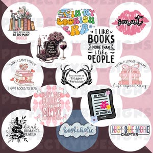 Book Lover | BookTok | Books | Just One More Chapter | Book Girlie | Fantasy | Freshie Cardstock | Grab Bag | Circle Cutouts | Book Freshies image 1