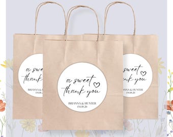 A Sweet Thank You Stickers | Sticker Sheets | Baby Shower Favors | Wedding Favors | Bridal Shower Favors | Party Favors