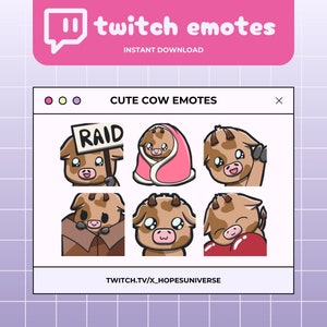 cute cow emotes for twitch