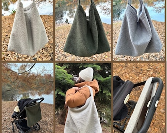 Bolso grande de peluche | Tela de peluche, bolso para mamá, bolso para cochecito, bolso para pañales