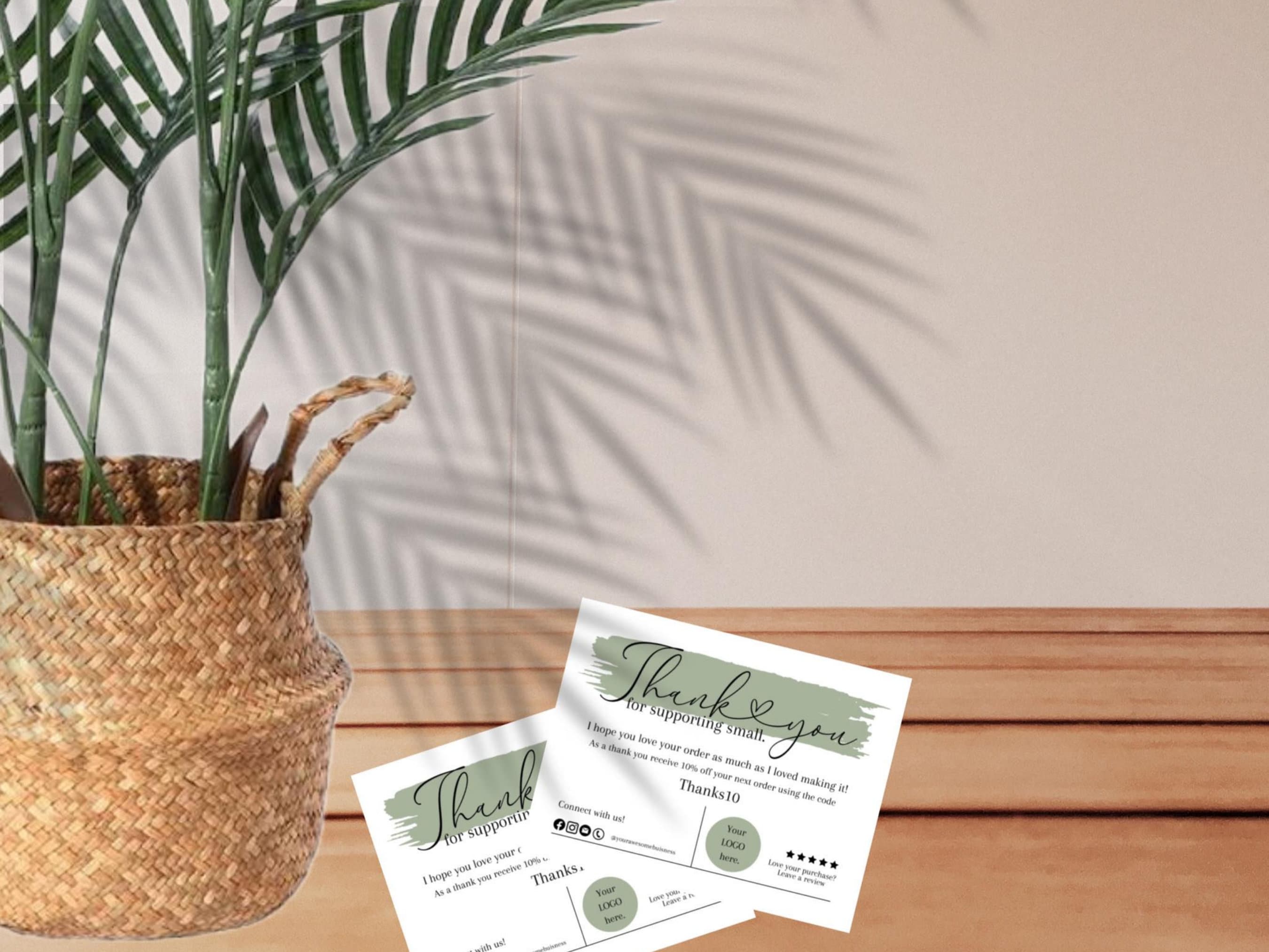 Minimal Printable Luxury Thank You Small Business' Card, Template Card ...