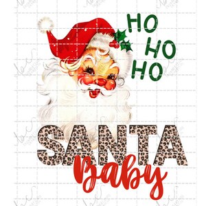 Vintage Santa - Leopard Santa Baby - PNG & SVG Instant Download - Sublimation