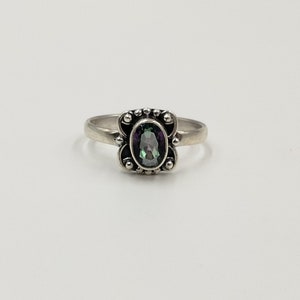 Mystic Topaz Ring* .925 Sterling Silver Ring* Gemstone Ring* Boho Rings* Jewelry* Size 7 1/2* Free Shipping* Gift For Her