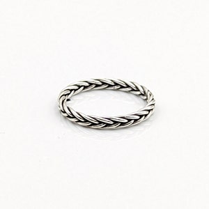 Sterling Silver Ring* Braided Sterling Ring* Minimalist Ring* Stacking Ring* Jewelry* Size 8 1/2* Sterling Band* Free Shipping* Gifts