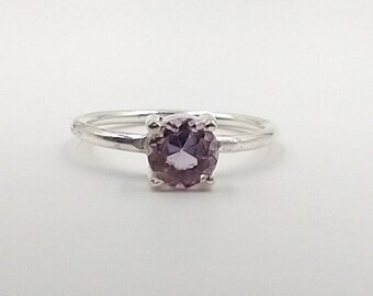 Natural Amethyst Ring* .925 Sterling Silver Ring* Gemstone Ring* February Birthstone Ring* Stackable Ring* Size 5* Free Shipping* Gifts