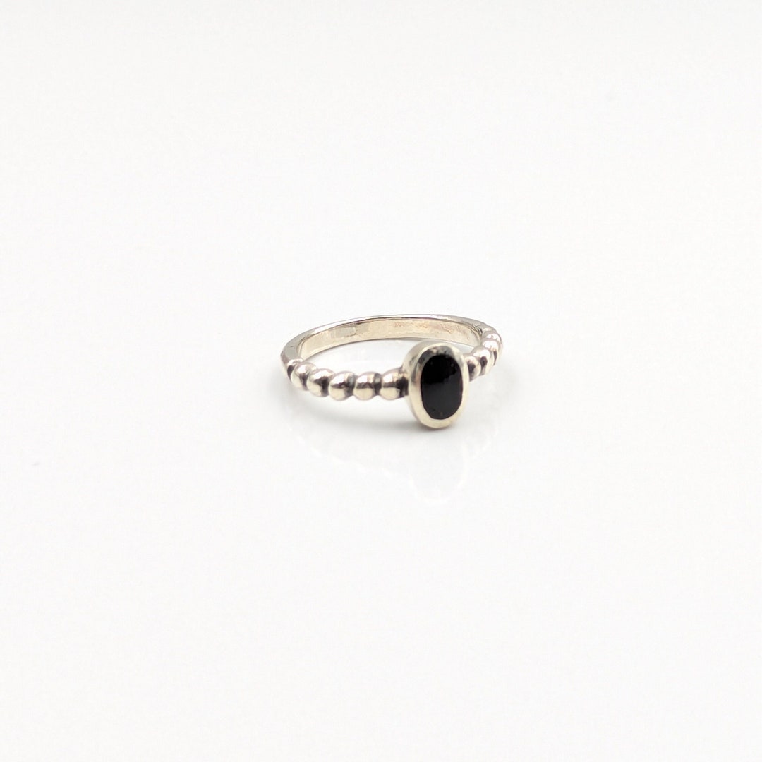 Black Onyx Inlay Ring* .925 Sterling Silver Ring* Gemstone Rings* Boho ...
