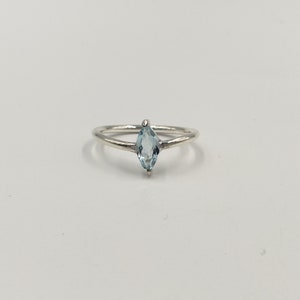 Blue Topaz Ring* .925 Sterling Silver Rings* Minimalist Rings* Stacking Rings* Gemstone Rings* Jewelry* Gifts* Size 5 1/2* Free Shipping