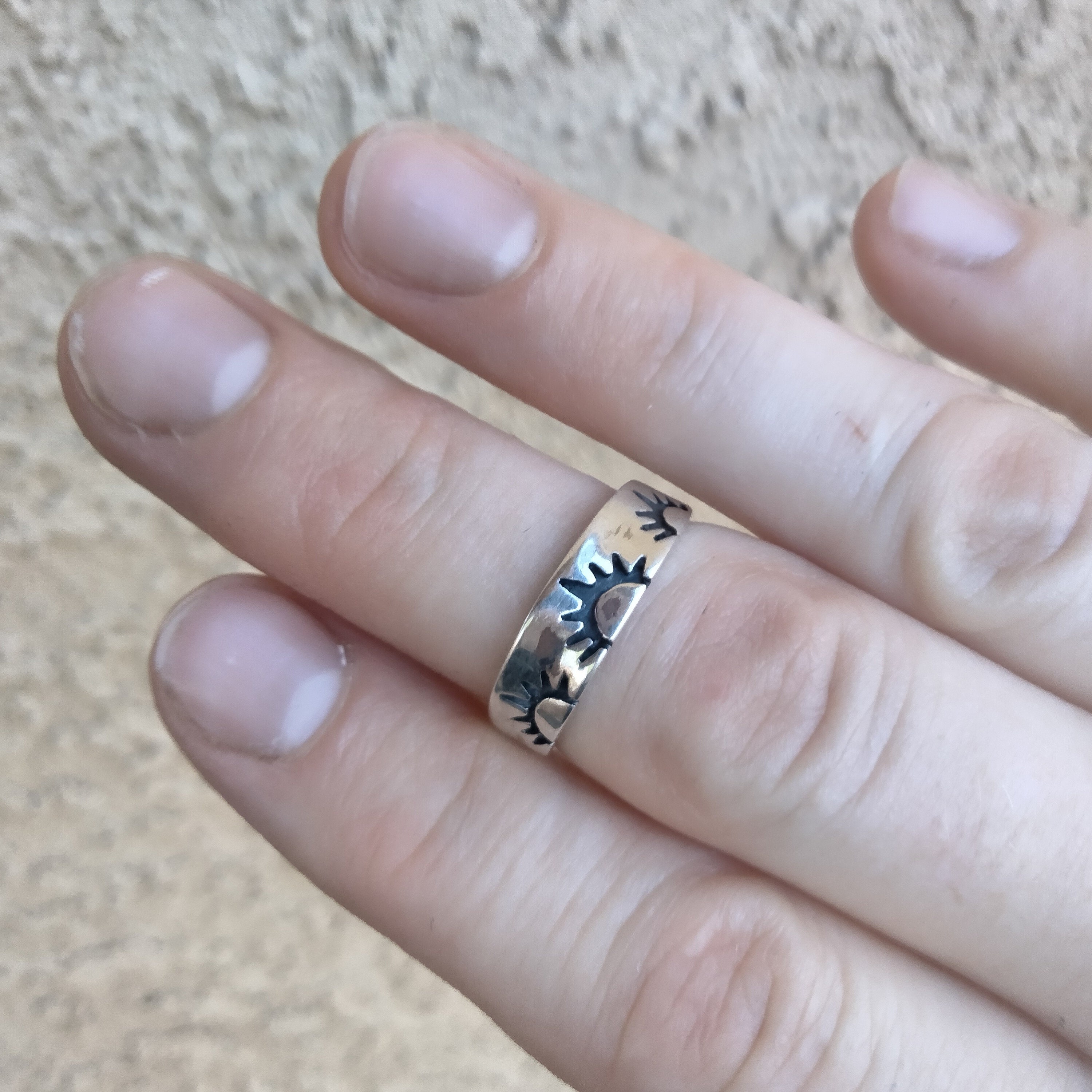 Boho Open Sun Ring - .925 Sterling Silver Band, Sizes 4 To 10