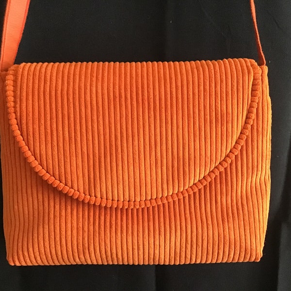 Sac à main bandoulière en velours orange