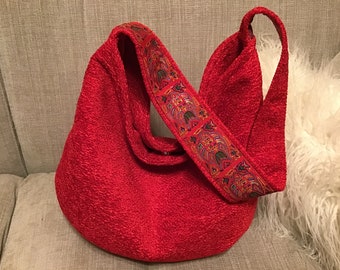 Sac à main « hobo »rouge vif